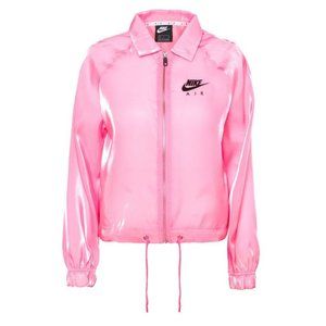 Nike Air Coach Sheen Logo Print Jacket Pink Size XS